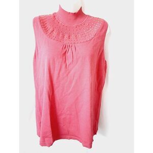 Emma James beaded high neck XL dark pink stretch blouse